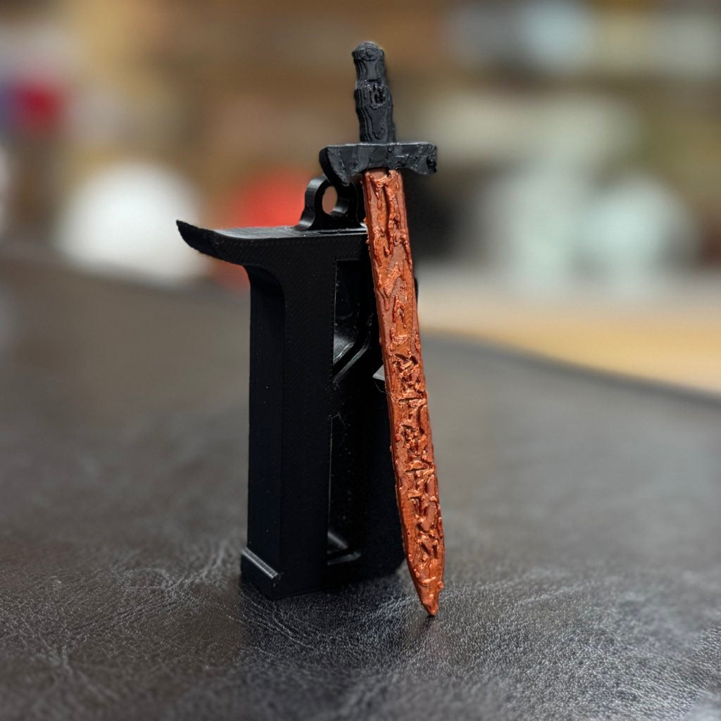 Barbarian "B" + Sword Christmas Ornament