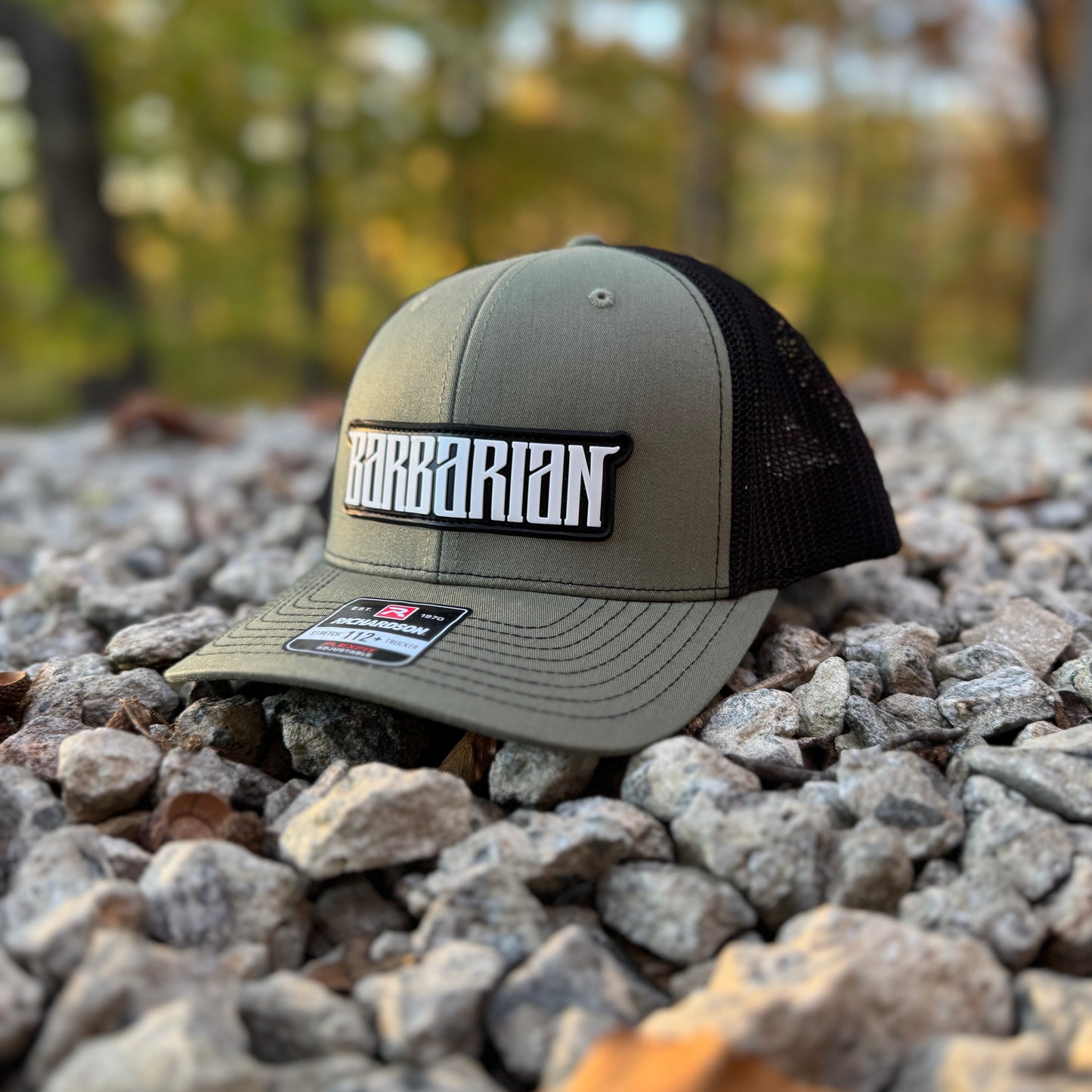 Loden Green Richardson 112+ R-Flex Trucker Hat – PVC Patch