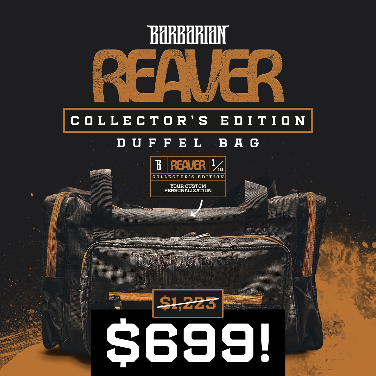 Barbarian Reaver Gym Duffel Bag 🏆 Collector's Edition 🏆