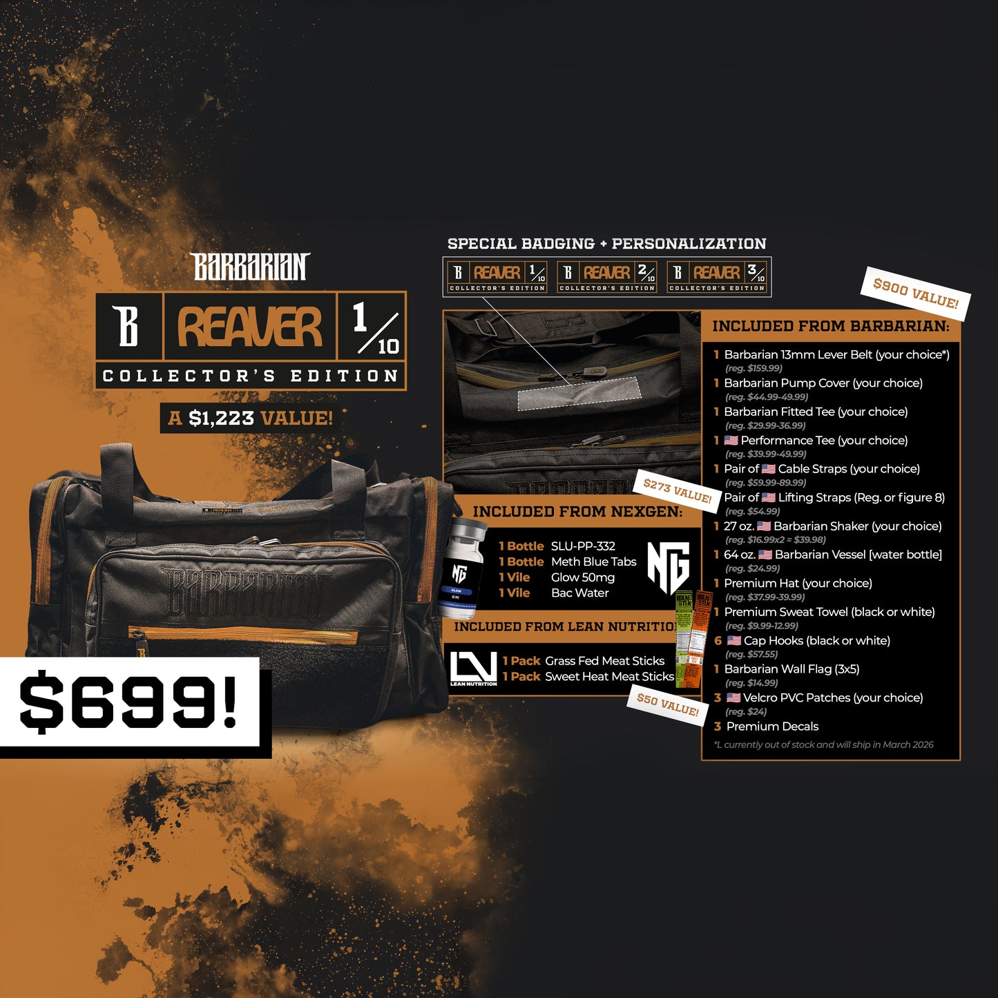 Barbarian Reaver Gym Duffel Bag 🏆 Collector's Edition 🏆