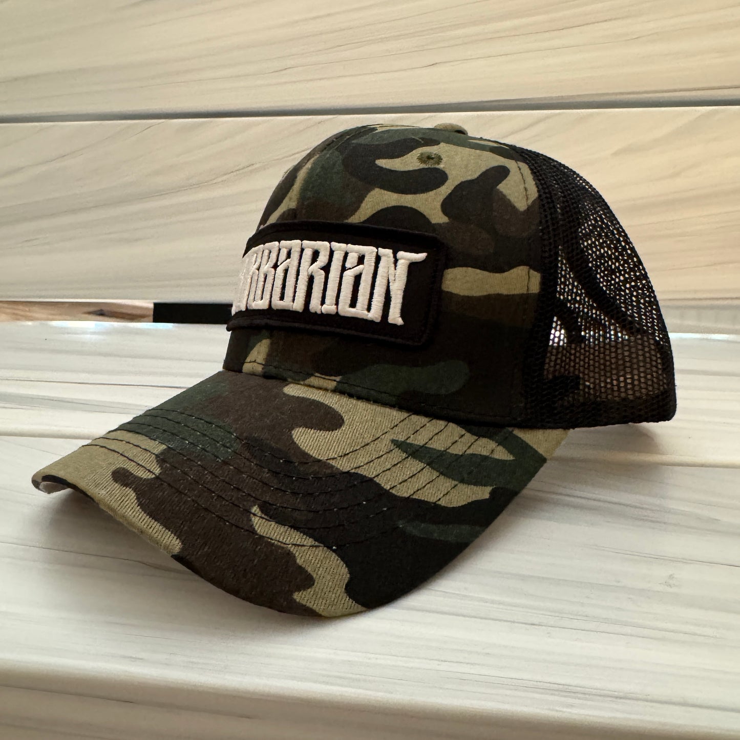 Camo Trucker Hat [New 2025 Release] – Embroidered Patch