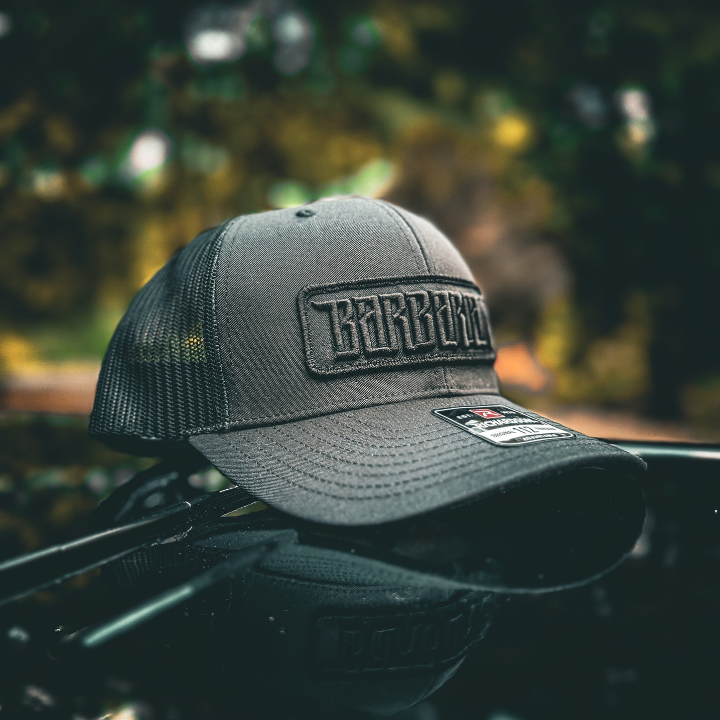 ⬛️ Midnight Edition ⬛️ Richardson 112+ R-Flex Trucker Hat [Black/Black] – Embroidered Patch