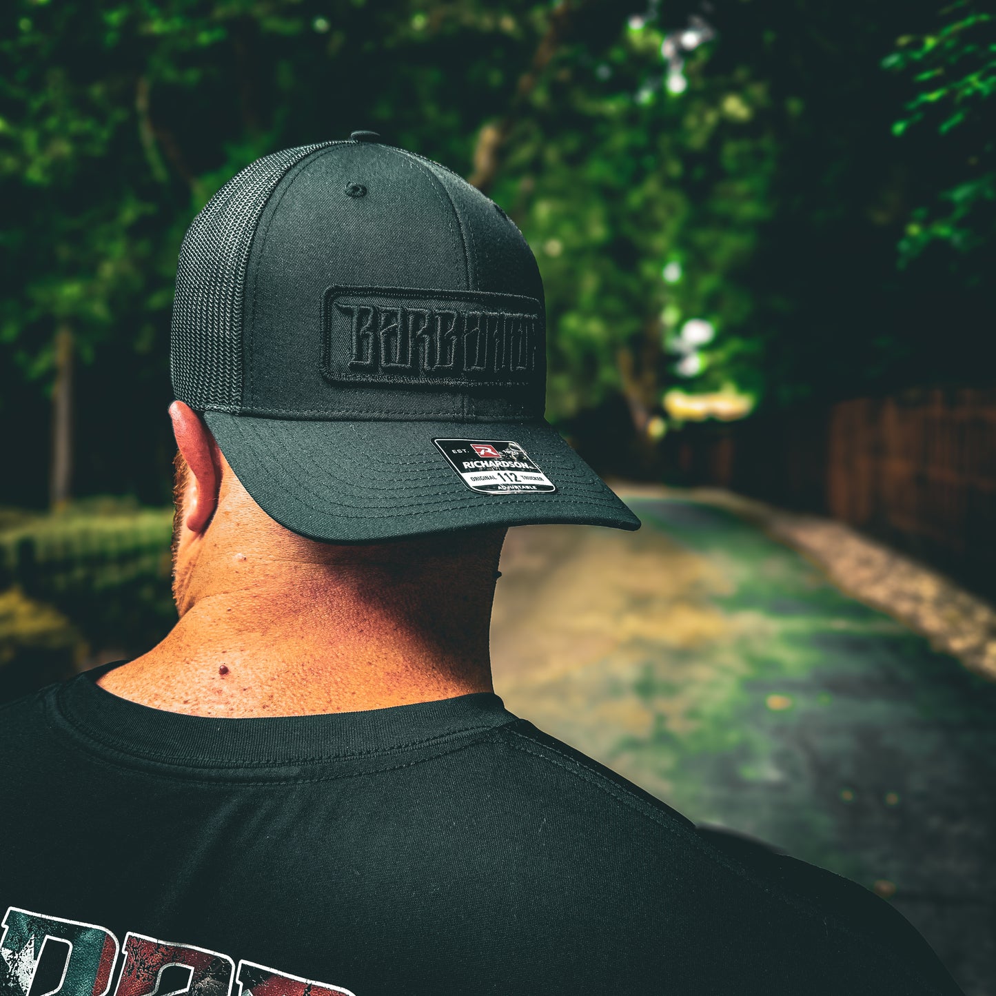 ⬛️ Midnight Edition ⬛️ Richardson 112+ R-Flex Trucker Hat [Black/Black] – Embroidered Patch