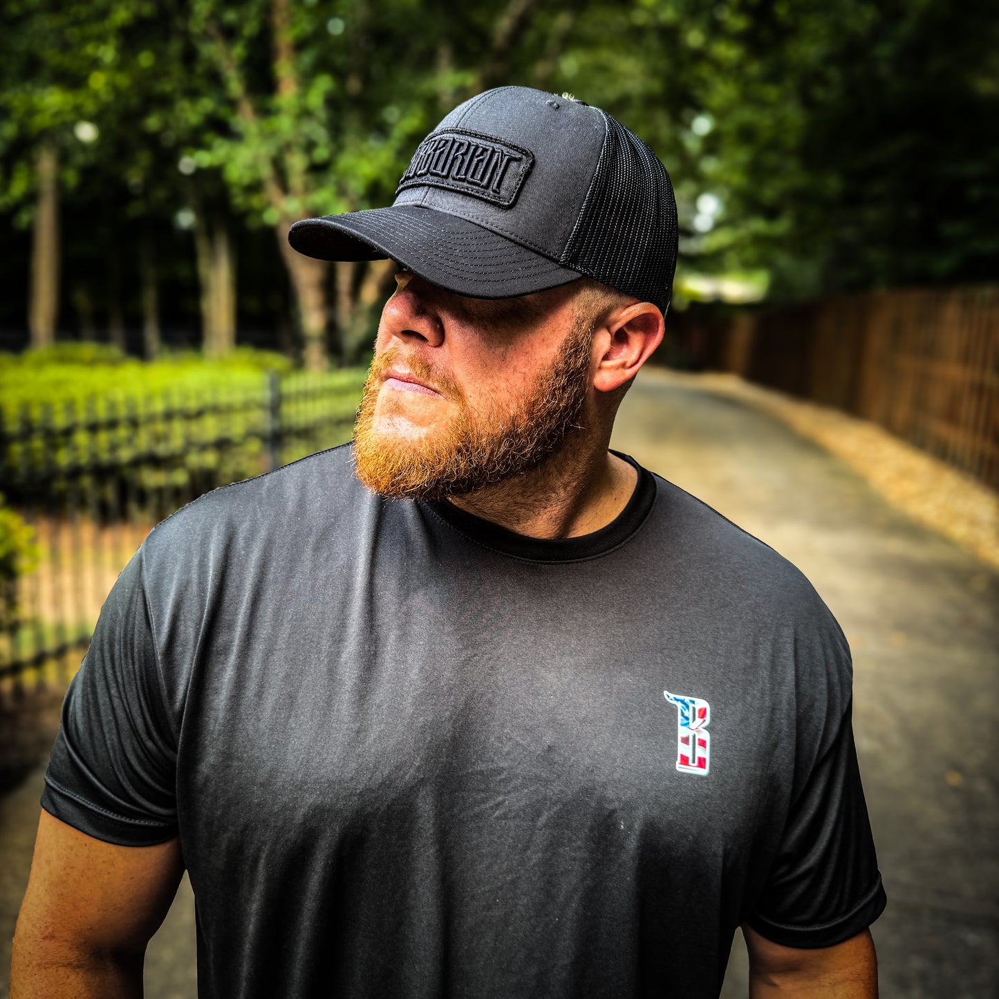 ⬛️ Midnight Edition ⬛️ Richardson 112+ R-Flex Trucker Hat [Black/Black] – Embroidered Patch