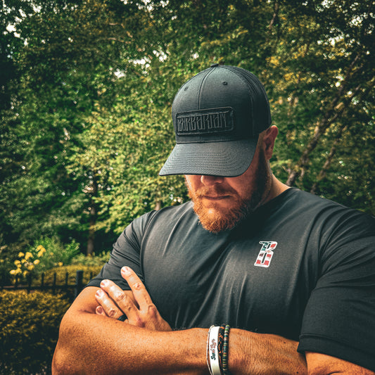 ⬛️ Midnight Edition ⬛️ Richardson 112+ R-Flex Trucker Hat [Black/Black] – Embroidered Patch