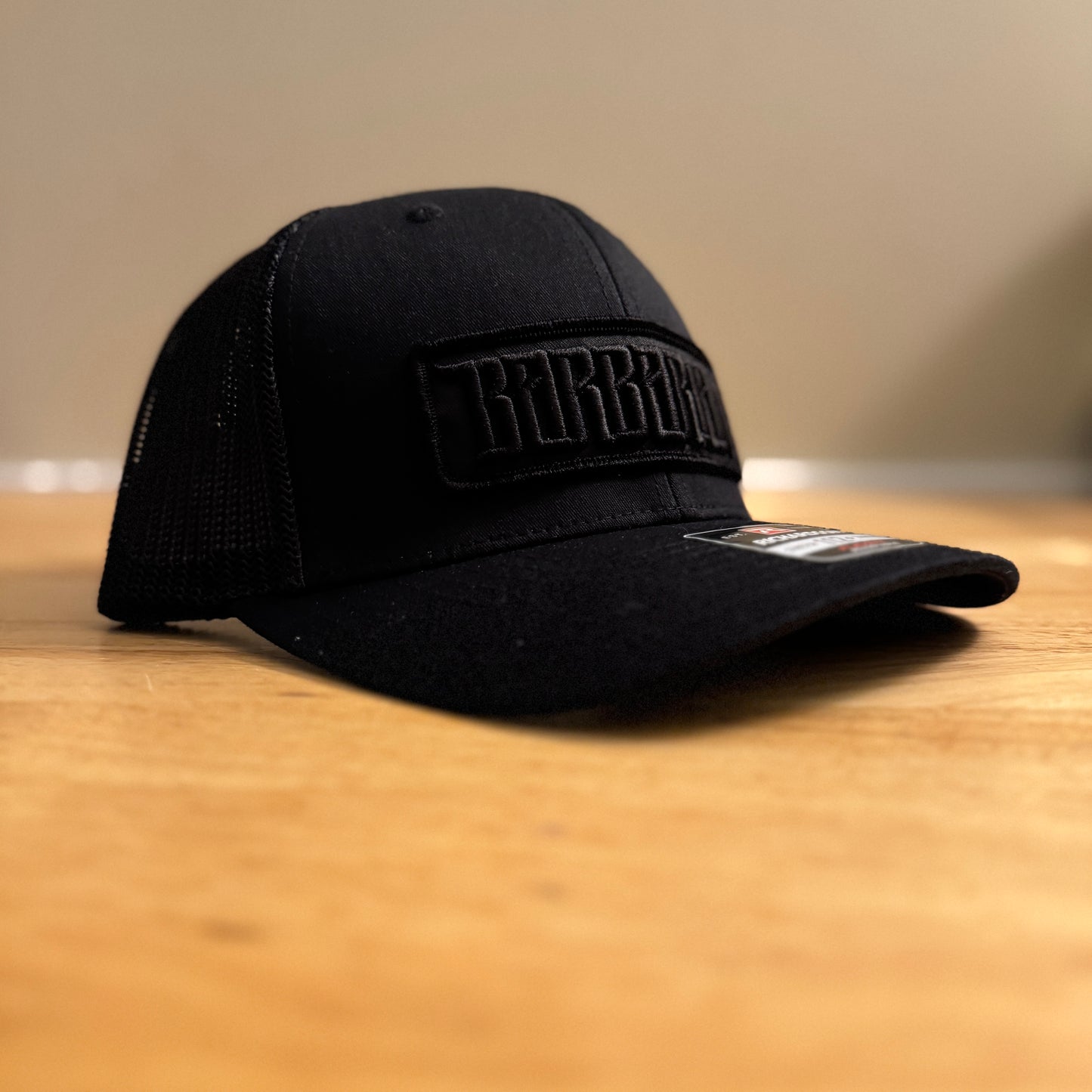 ⬛️ Midnight Edition ⬛️ Richardson 112+ R-Flex Trucker Hat [Black/Black] – Embroidered Patch