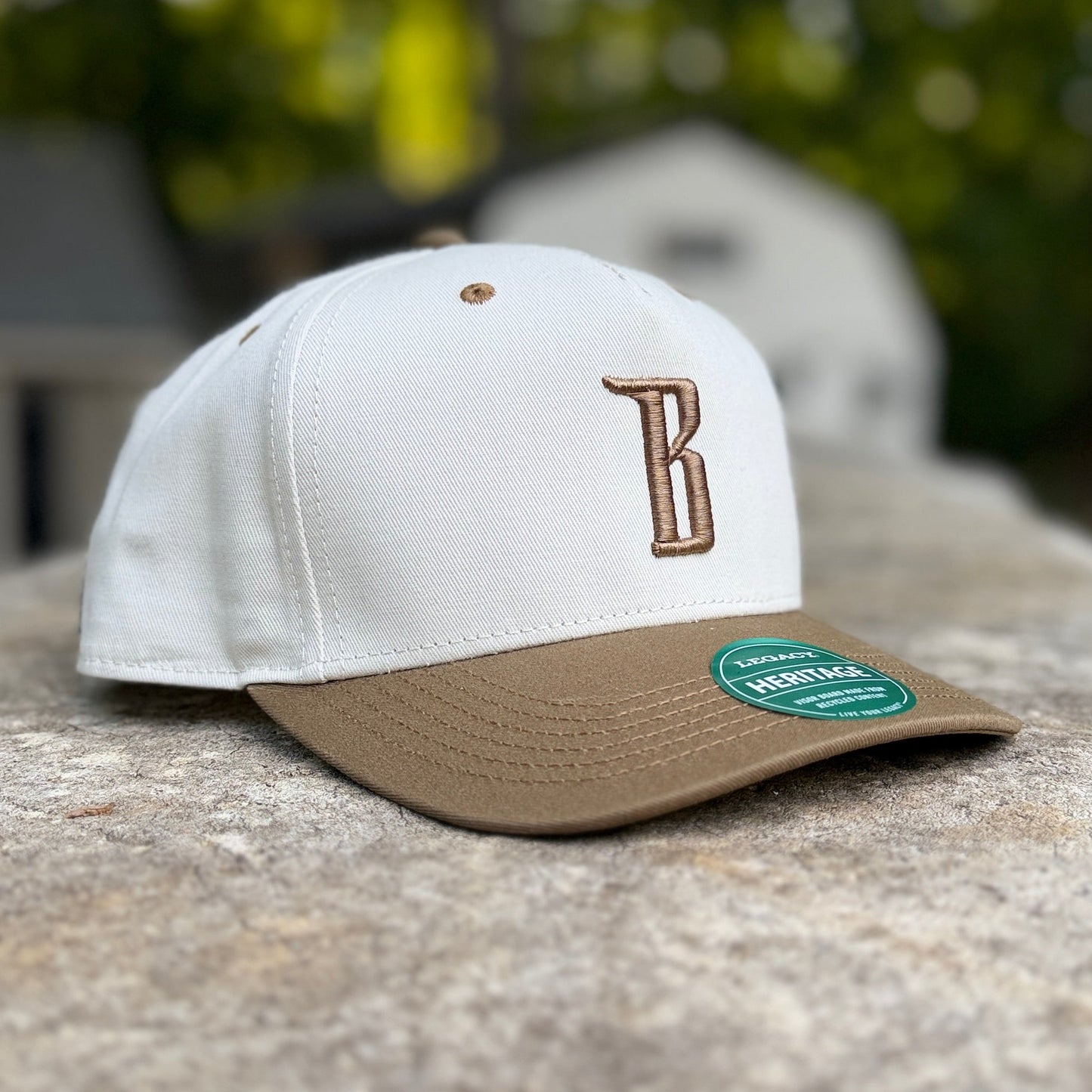 Barbarian "B" 5-Panel Trucker Hat [Legacy] – Stone/Brown [PRESALE]