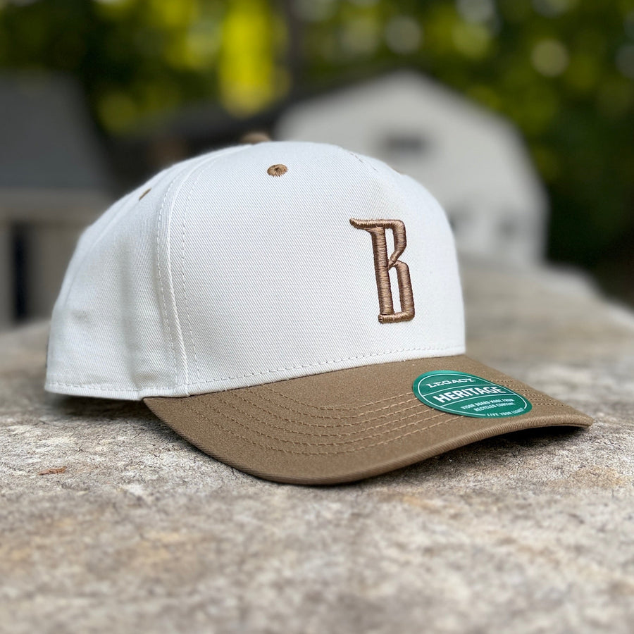 Barbarian "B" 5-Panel Trucker Hat [Legacy] – Stone/Brown [PRESALE]