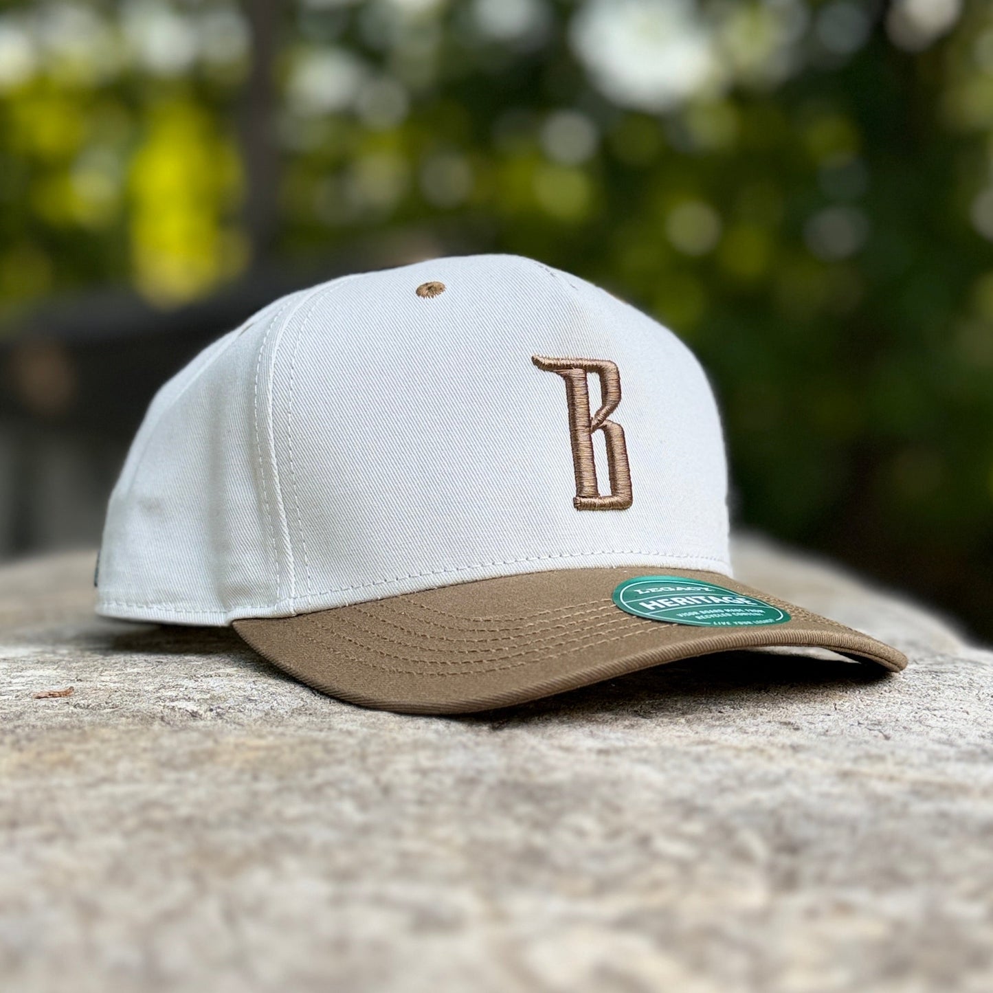 Barbarian "B" 5-Panel Trucker Hat [Legacy] – Stone/Brown [PRESALE]