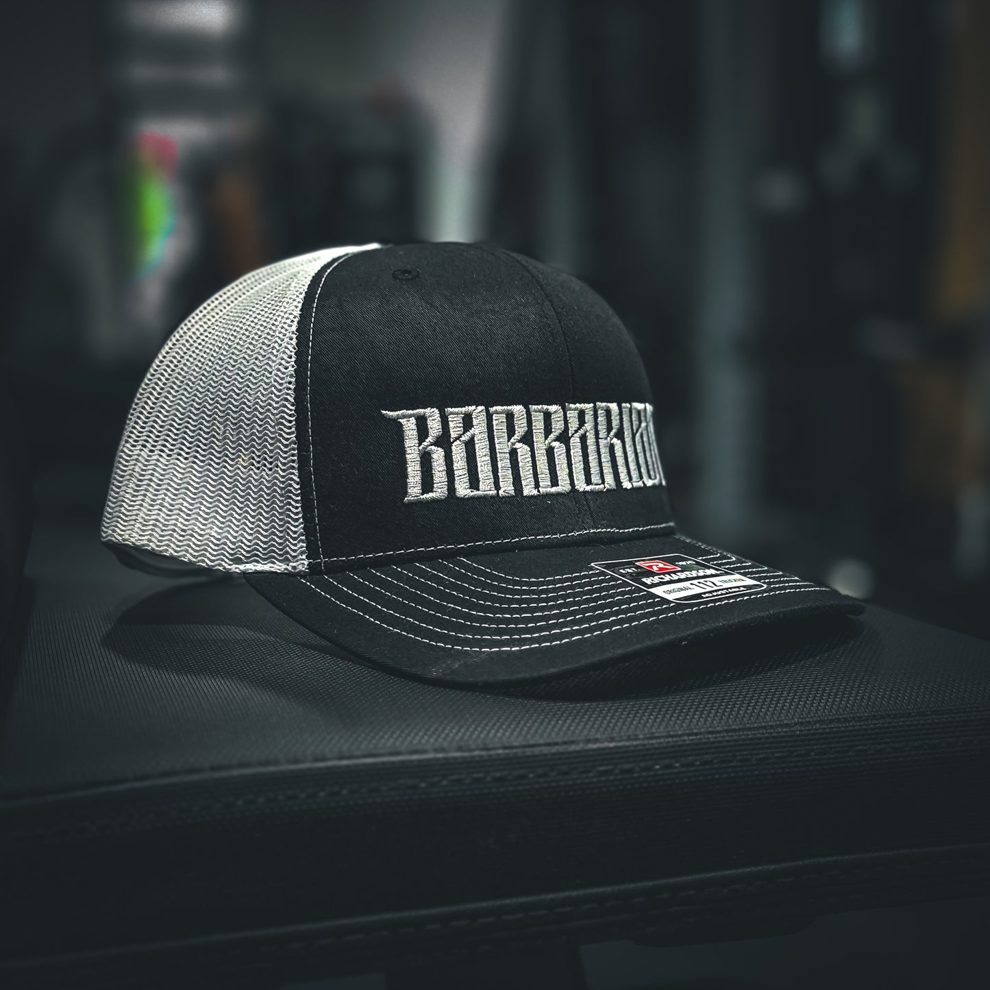 Barbarian Classic Logo Trucker Hat [Richardson 112] – Black/White / White Embroidery