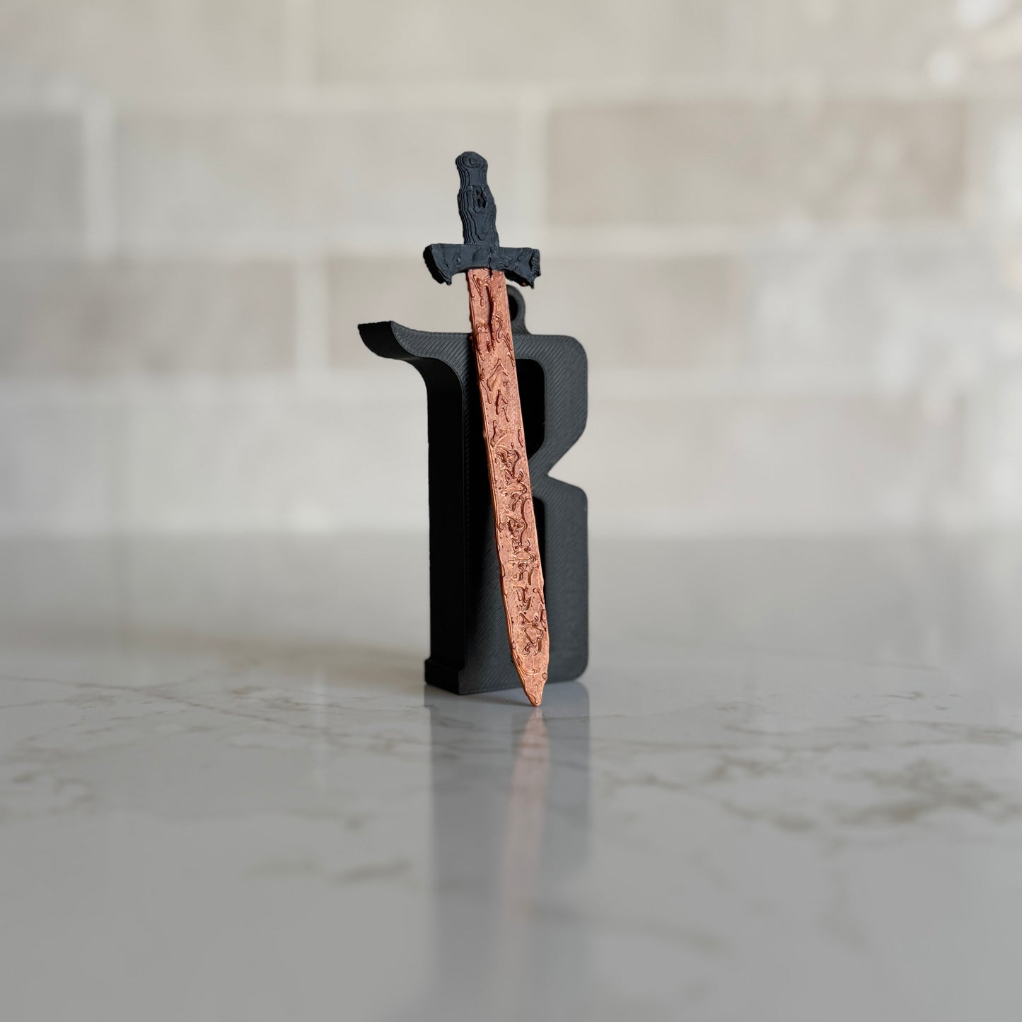 Barbarian "B" + Sword Christmas Ornament