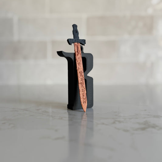 Barbarian "B" + Sword Christmas Ornament