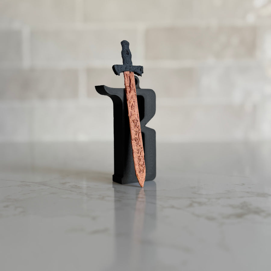 Barbarian "B" + Sword Christmas Ornament