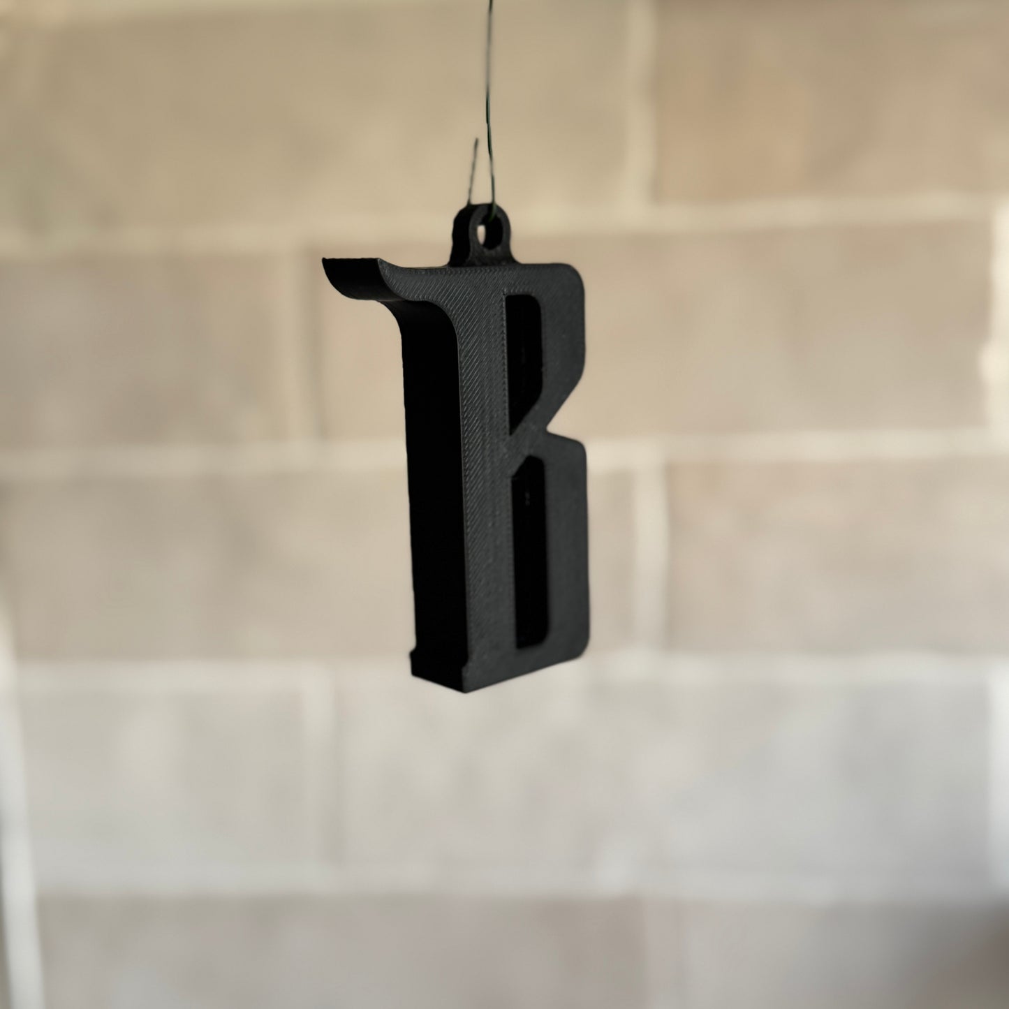 Barbarian "B" + Sword Christmas Ornament