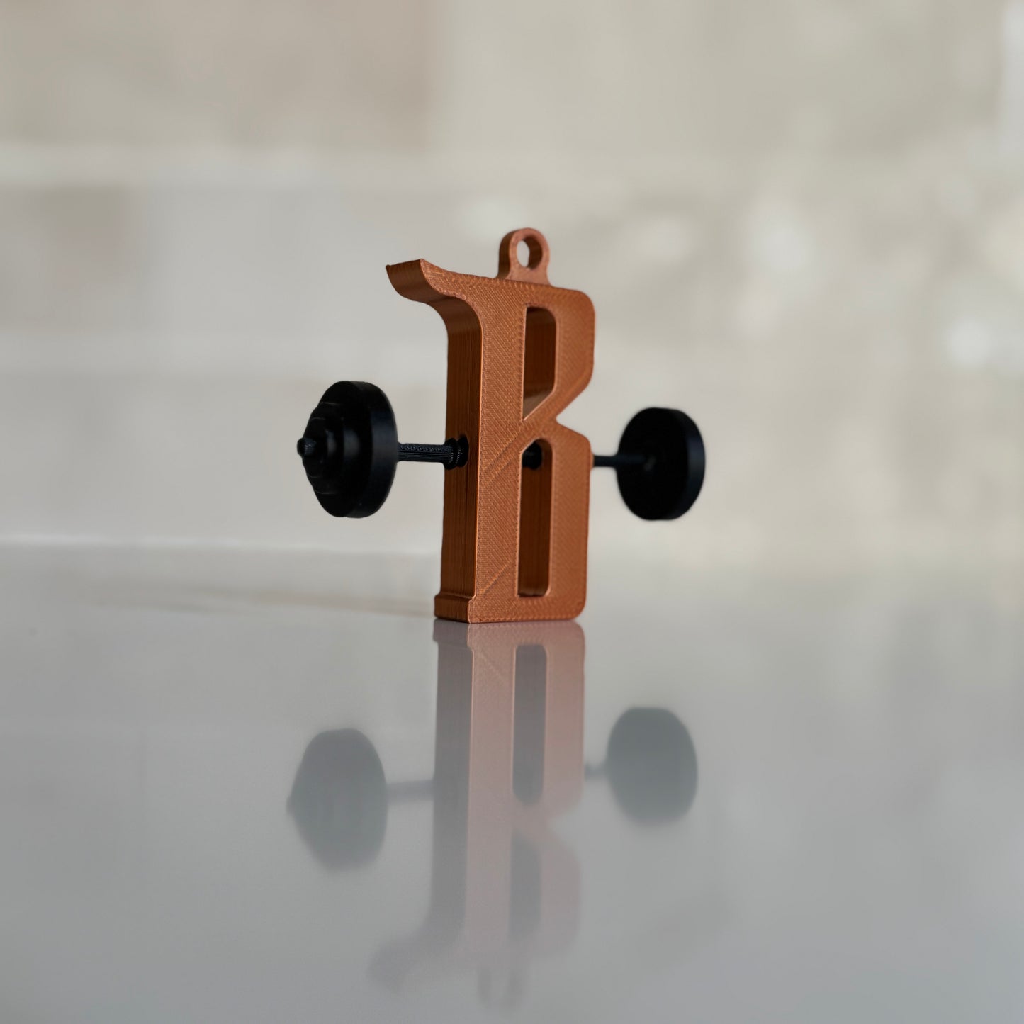 Barbarian "B" + Barbell Christmas Ornament