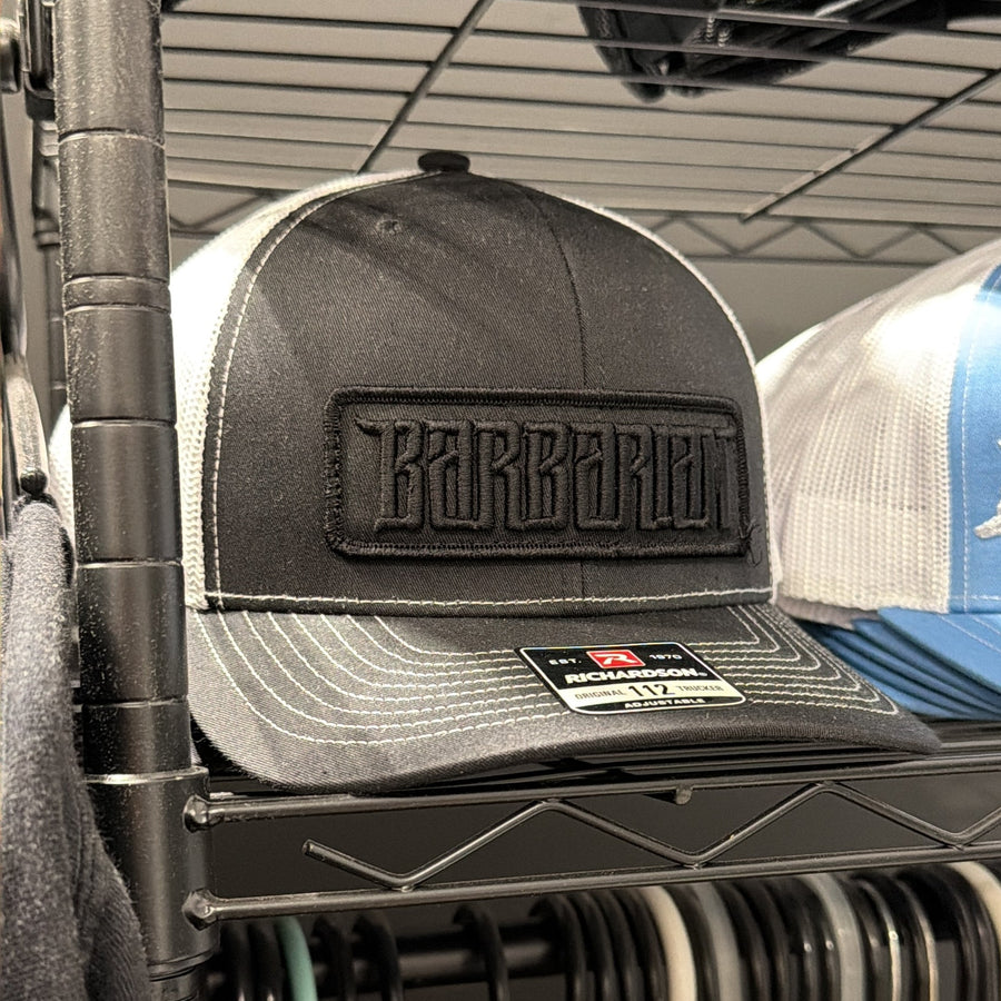 Trucker Hat [Black/White] – Black Embroidered Patch