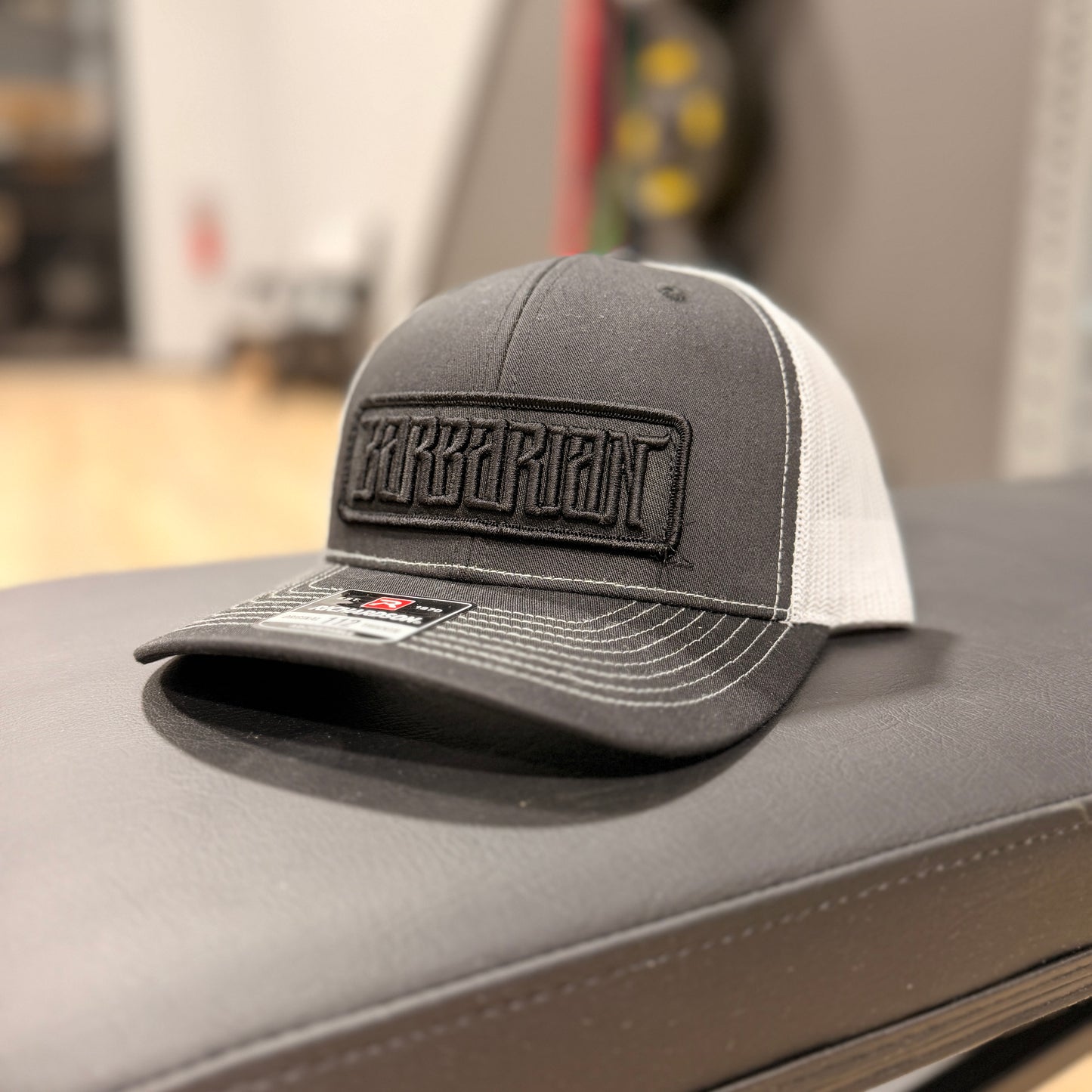 Trucker Hat [Black/White] – Black Embroidered Patch