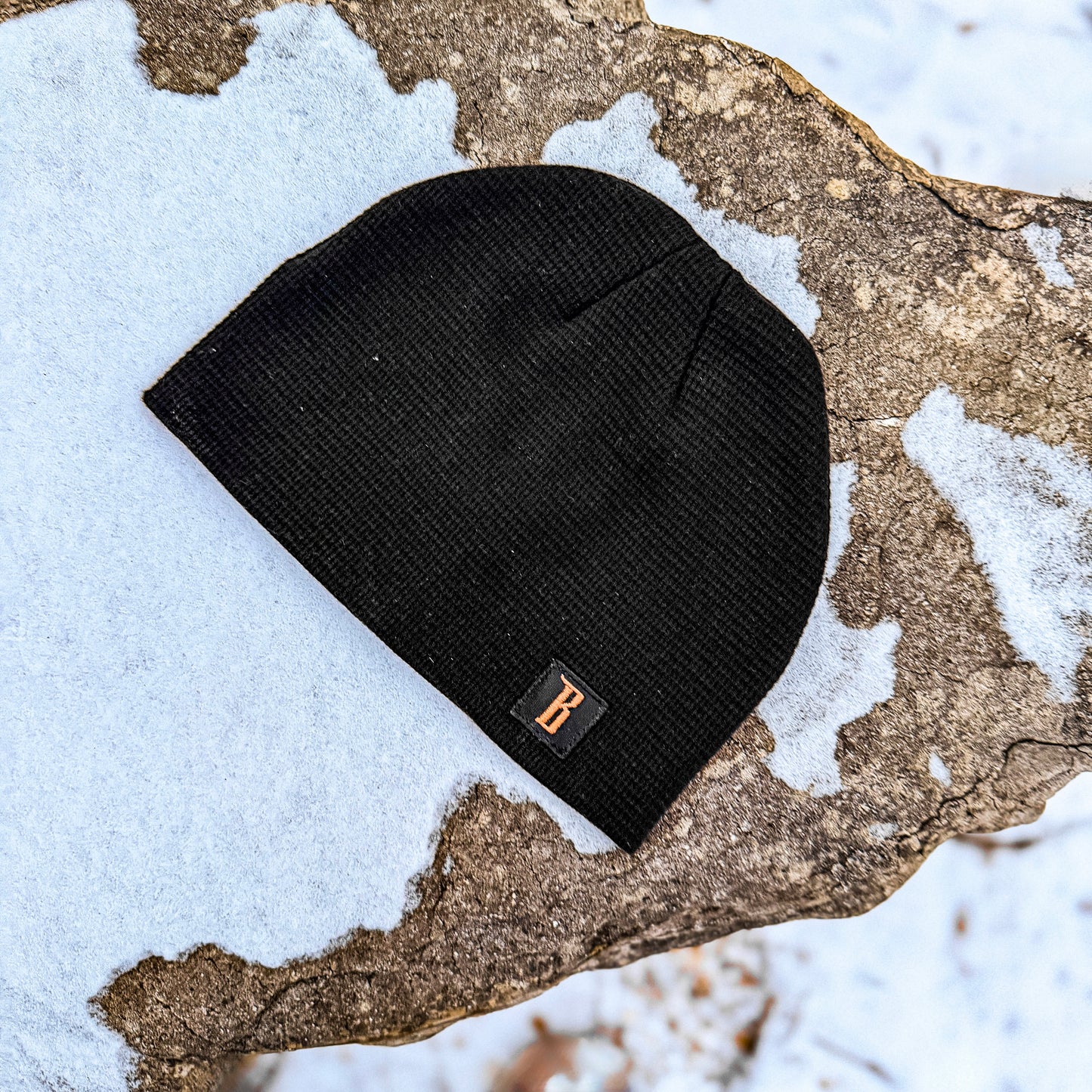 🇺🇸 American-Made Waffle Knit Skull Cap  [Black]