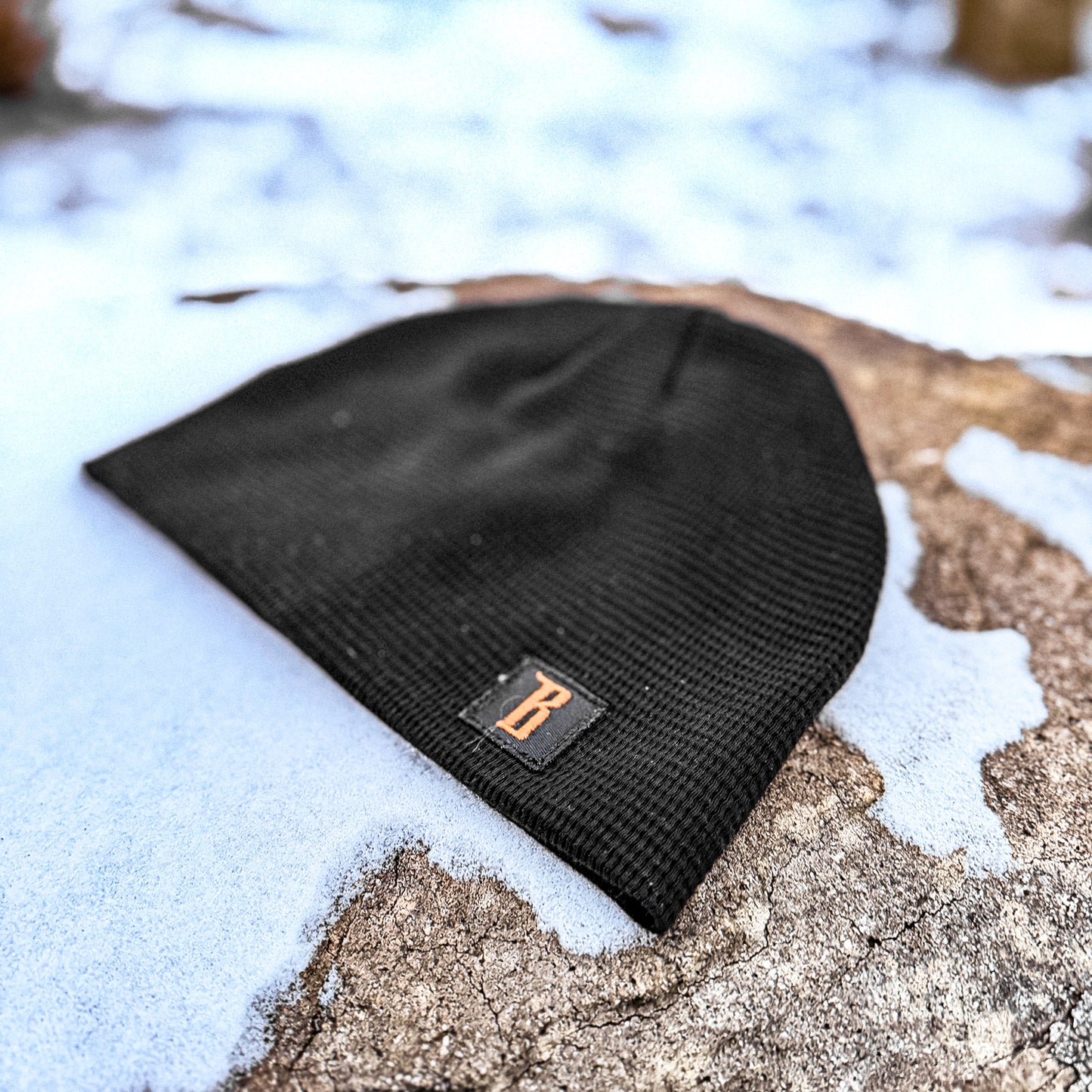 🇺🇸 American-Made Waffle Knit Skull Cap  [Black]