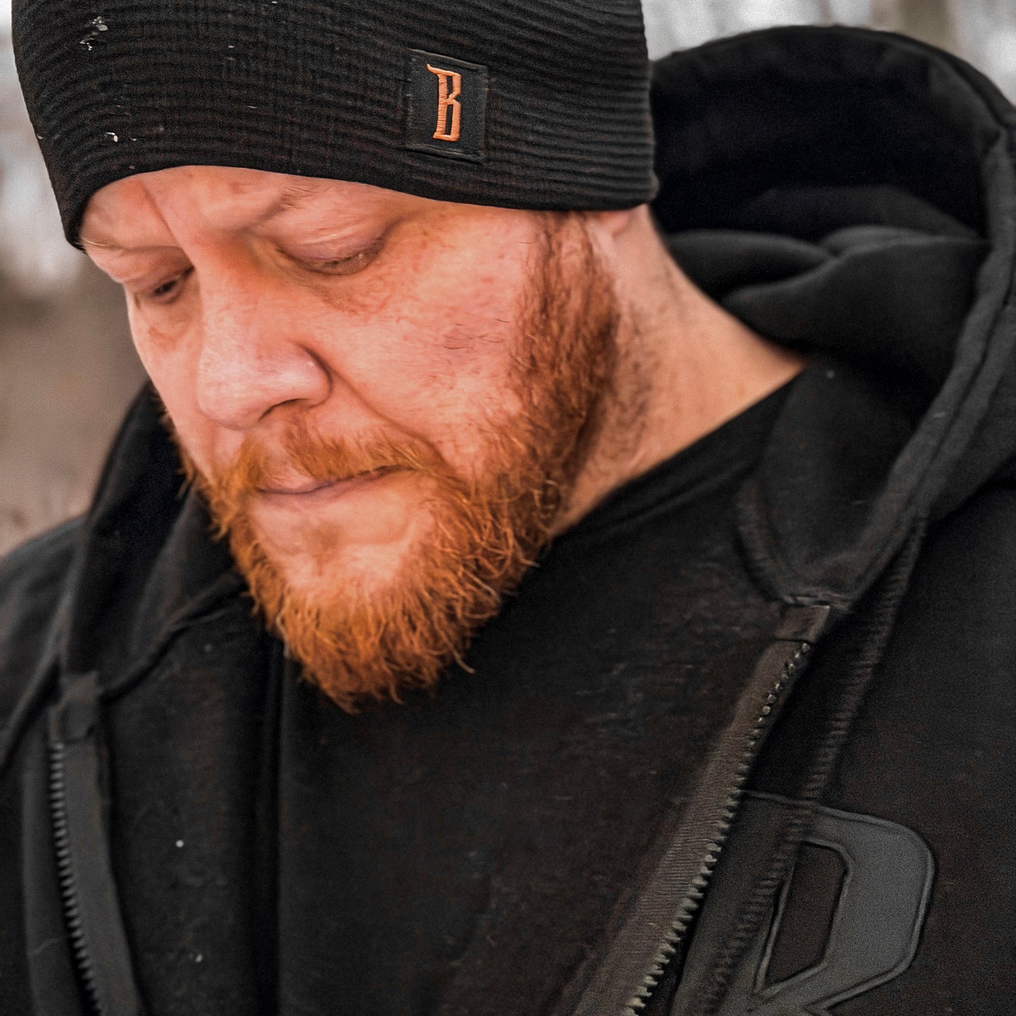 🇺🇸 American-Made Waffle Knit Skull Cap  [Black]