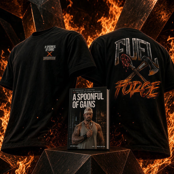 "Fuel the Forge" Pump Cover - A Spoonful of Gains x BARBARIAN Collab Tee
