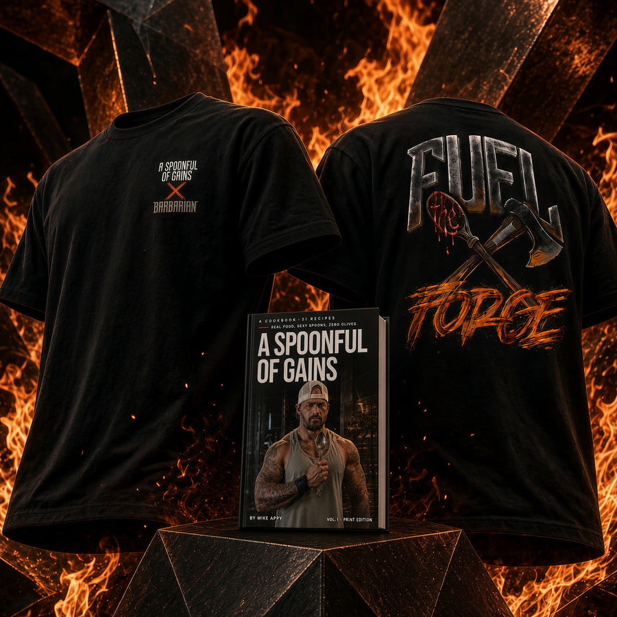 "Fuel the Forge" Pump Cover - A Spoonful of Gains x BARBARIAN Collab Tee