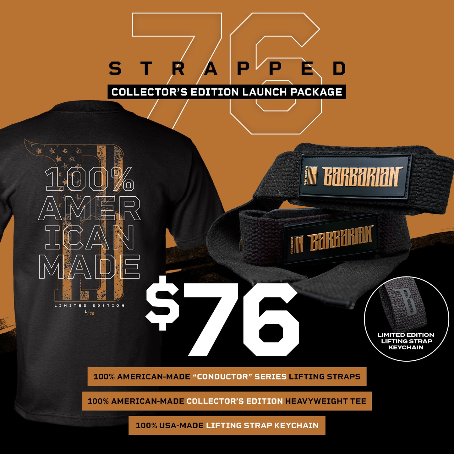 🇺🇸 76 Strapped Collector's Edition Lifting Strap Package