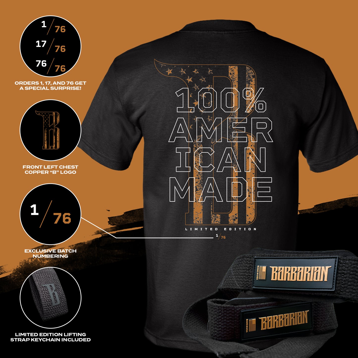 🇺🇸 76 Strapped Collector's Edition Lifting Strap Package